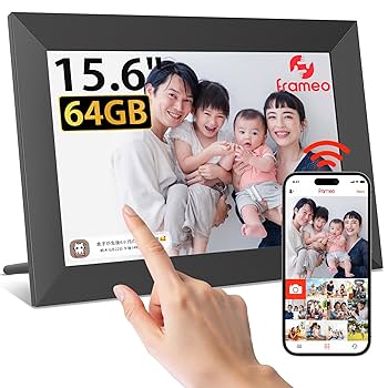 Amazon | Frameo 64GB デジタルフォトフレーム 15.6インチ 1920